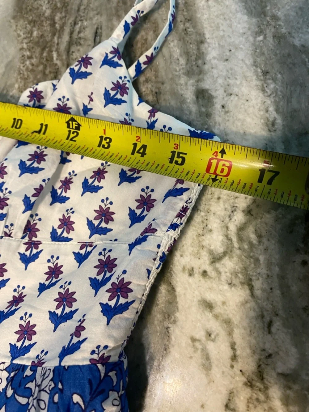 J. Crew Blue and White Mixed-Print Tiered Maxi Dress. Cotton. Size 4